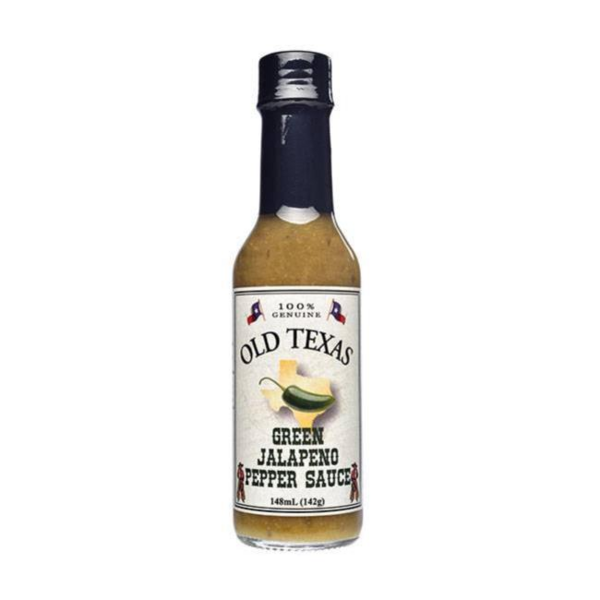 Flasche Old Texas Green Jalapeno Pepper Sauce mit Etikett
