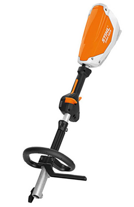 STIHL KMA 130 R Akku-KombiMotor in Orange und Weiß mit ergonomischen Griffen