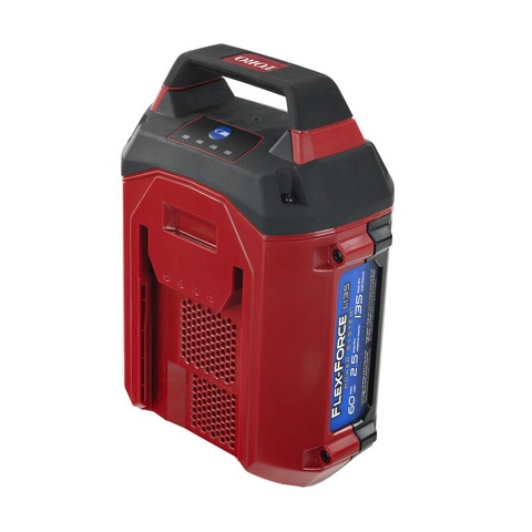 Toro 2,5 Ah 60V MAX Flex-Force Power System Akku in Rot und Schwarz mit digitalem Display
