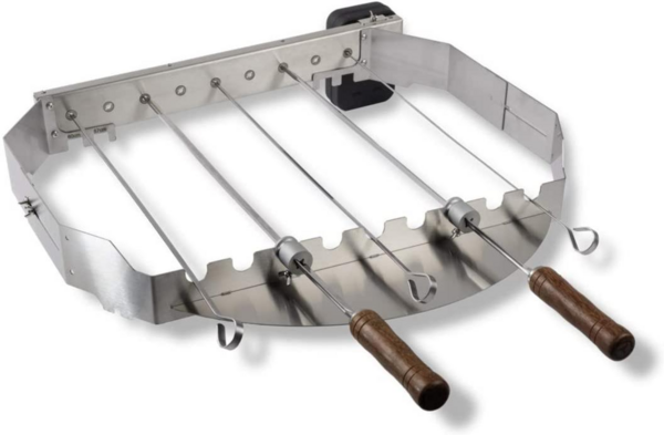 Turnado Set für Kugelgrills mit automatischer Spießdrehung und hölzernen Griffen