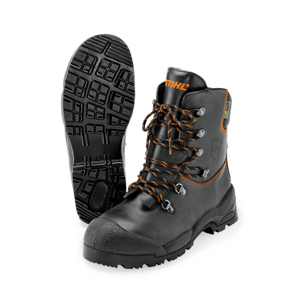 STIHL MS-Lederstiefel FUNCTION Größe 44 mit rutschfester Sohle und Schnittschutz