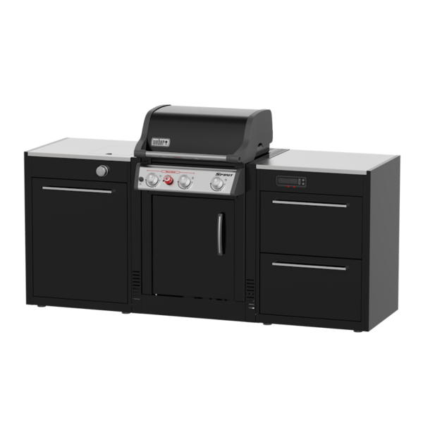 Weber BBQ Kitchen Gas 221 Set für Spirit Gasgrills mit moderner Outdoor-Küchenzeile