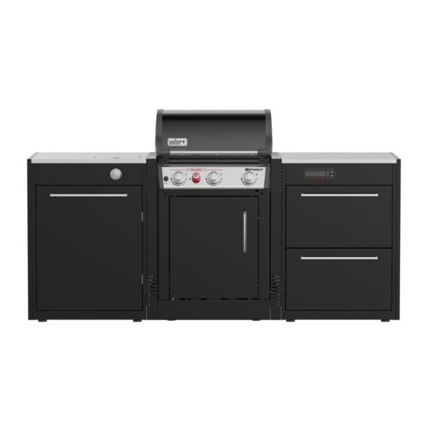 Weber BBQ Kitchen Gas 221 mit Gasgrill und Seitenbrenner in Schwarz