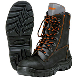 Schwarzer STIHL Motorsägen-Lederstiefel Dynamic Ranger Größe 43 mit rutschfester Sohle