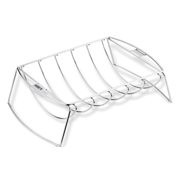Weber Spare Rib Halter und Bratenkorb aus Metall für optimale Grillergebnisse