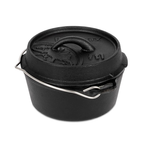 Schwarzer Petromax Feuertopf ft12 aus Gusseisen für Outdoor-Kochen