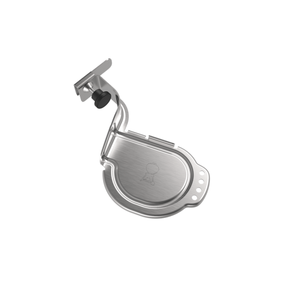Weber iGrill Halterung aus Edelstahl mit eingraviertem Logo und verstellbarem Klemmmechanismus