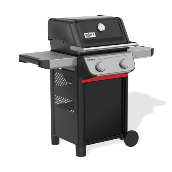 Weber SPIRIT E-210 Gasgrill in Schwarz mit zwei Brennern und Seitentischen