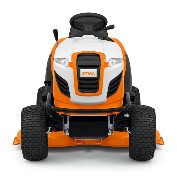 STIHL RT 6127 ZL Aufsitzmäher in Orange und Weiß auf weißem Hintergrund