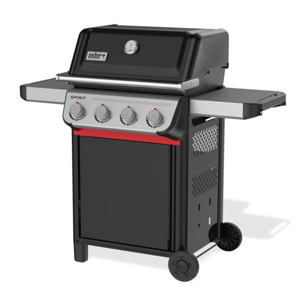 Weber SPIRIT E-410 Gasgrill in Schwarz mit vier Brennern und Seitentischen