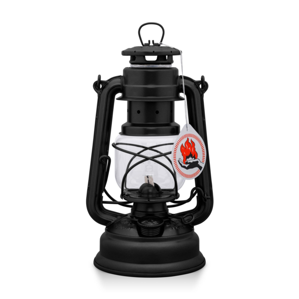 Schwarze Feuerhand Baby Special 276 Sturmlaterne mit hitzebeständigem Glaszylinder