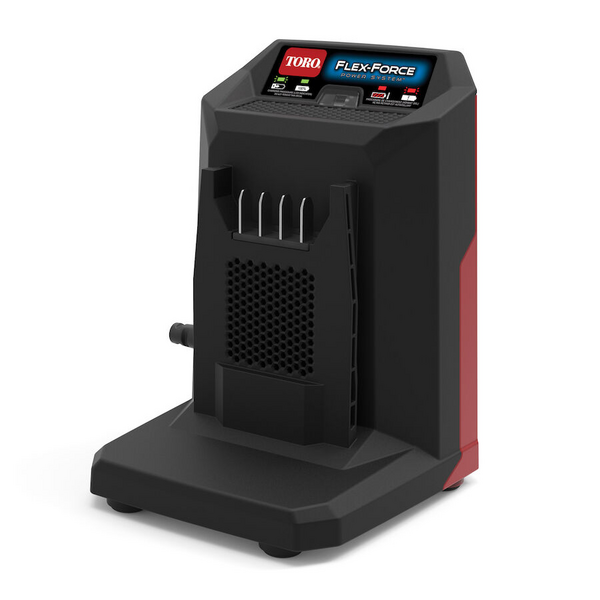 Toro 81805 Schnellladegerät 5,5A in Schwarz mit roten Akzenten und digitaler Anzeige