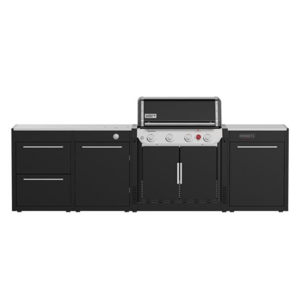 Weber BBQ Kitchen 331 Set mit Gasgrill und Modulen in Schwarz