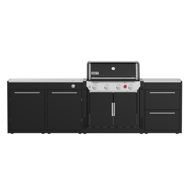Weber BBQ Kitchen 331 Set für Genesis Gasgrills mit Seitenbrenner und Stauraum