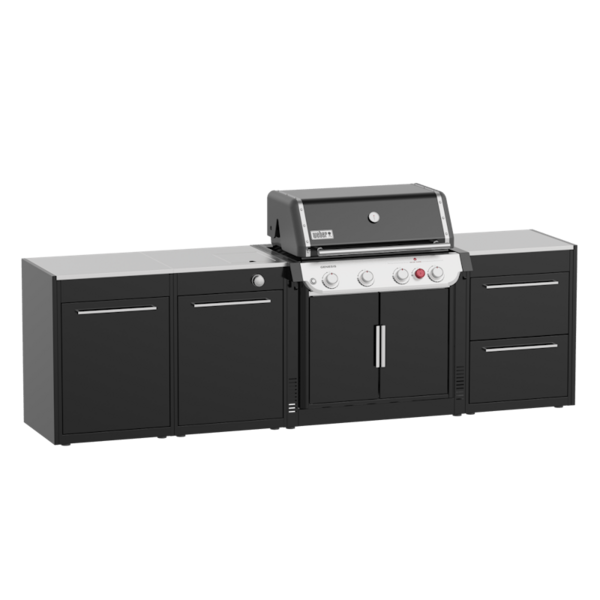 Weber BBQ Kitchen Gas 331 Set mit Gasgrill und Modulen in Schwarz