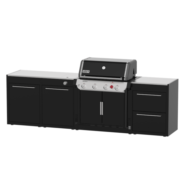 Weber BBQ Kitchen 331 Set mit Gasgrill und Modulen in Schwarz