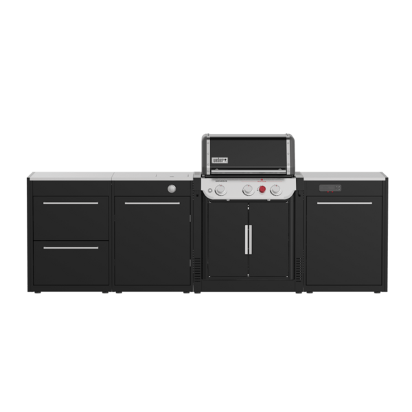 Weber BBQ Kitchen Gas 331 Set mit Gasgrill und Modulen in Schwarz