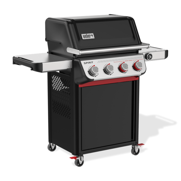 Weber SPIRIT EP-425 GBS Gasgrill in Schwarz mit vier Brennern und Edelstahl-Seitentischen