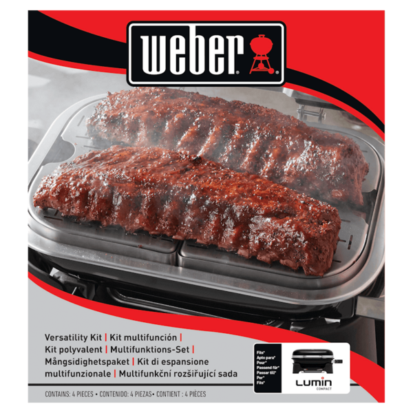 Gegrillte Rippchen auf Weber Lumin Compact Elektrogrill mit Multifunktions-Set