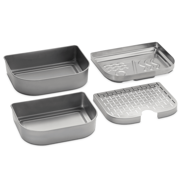 Weber Multifunktions-Erweiterungs-Set für Lumin Elektrogrill bestehend aus zwei Schalen und einer Dampfgarpfanne