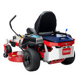 Toro eMR4275T eTimeCutter Akku-Rasenmäher mit geöffnetem Sitz und sichtbaren Batterien