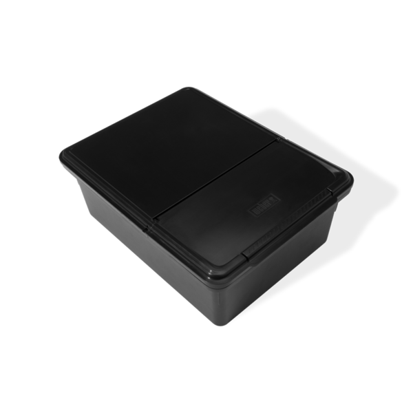 Schwarze Weber Works Outdoor-Aufbewahrungsbox für Grillzubehör mit robustem Deckel