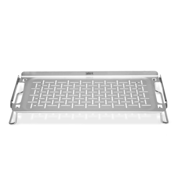 Weber Warmhalterost für Flat Top Grill mit klappbaren Beinen und schmalen Schlitzen