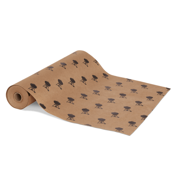 Weber Butcher Paper Rolle mit Kettle Logos auf dunkelgrünem Hintergrund