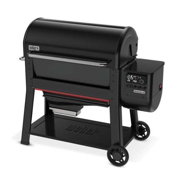 Weber SEARWOOD XL Holzpelletgrill in Schwarz mit digitalem Bedienfeld