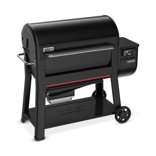 Weber SEARWOOD XL Holzpelletgrill in Schwarz mit digitalem Bedienfeld und robustem Untergestell