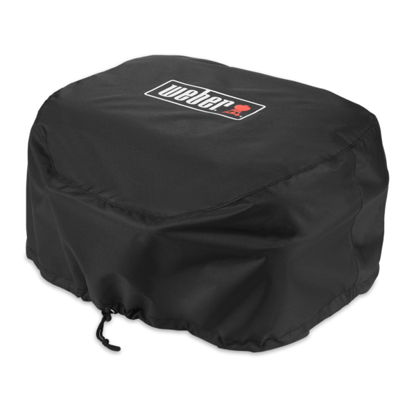 Schwarze Weber Premium Abdeckhaube für Lumin Elektrogrills mit Logo