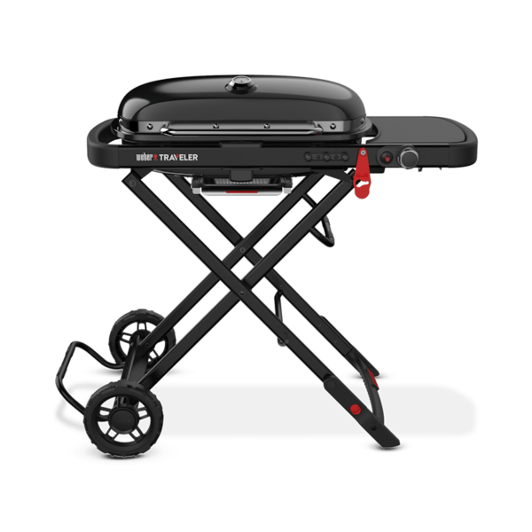 Weber Traveler Gasgrill Stealth Edition auf Wagen