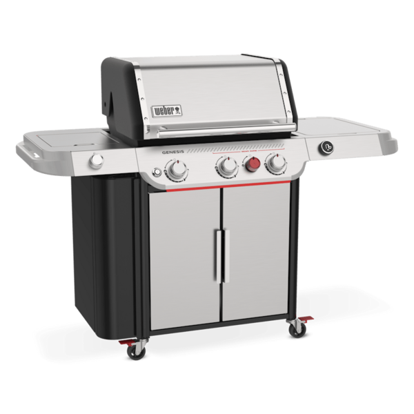 Weber GENESIS SP-335W GBS Gasgrill in Edelstahl mit geschlossener Haube und Bedienelementen