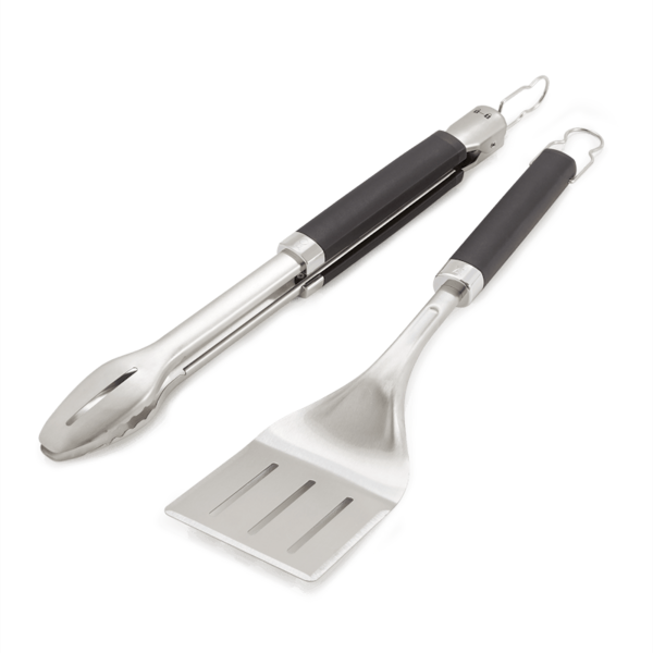 Weber Premium Grillbesteck-Set aus Edelstahl mit schwarzen Soft-Touch-Griffen
