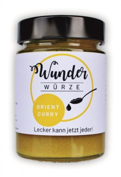 Glasgefäß mit Wunderwürze Orient Curry Gewürz für asiatische Küche