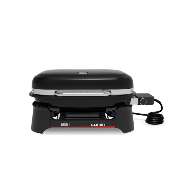 Weber LUMIN Elektrogrill in Schwarz mit Temperaturregler und Stromkabel