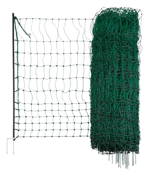 Grünes Geflügelnetz 50 Meter lang und 106 cm hoch mit Doppelspitze