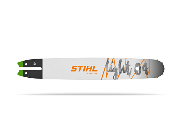 STIHL Schiene Rollomatic E in Weiß mit grünen und schwarzen Akzenten für Forst- und Landschaftsbau