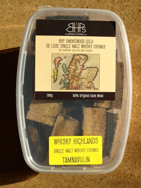 Transparente Box mit Whisky Räucherchunks aus Tamnavulin, 500g, für Grill