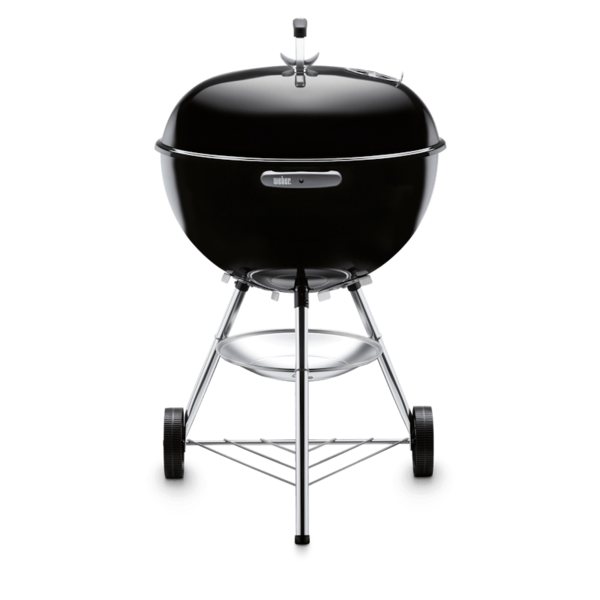 Schwarzer Weber Bar-B-Kettle Grill mit porzellanemailliertem Deckel und Kessel
