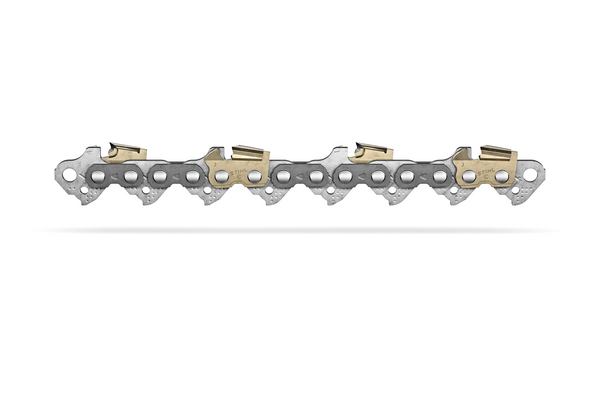 Detailansicht der STIHL Kette 26 RD3 Rapid Duro auf weißem Hintergrund