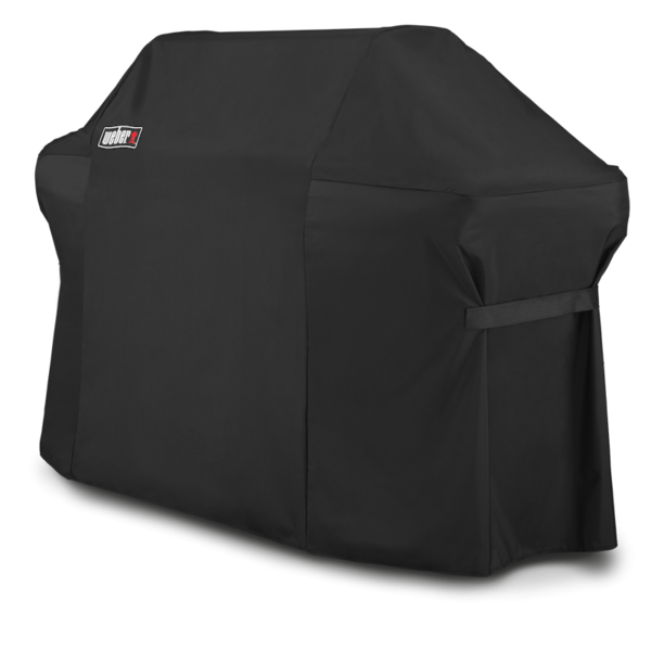 Schwarze Weber Abdeckhaube Premium für Summit 600-Serie mit Klettbändern und Logo