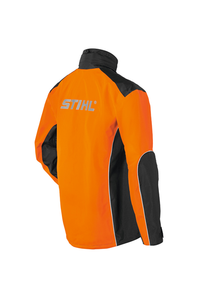 STIHL Wetterschutz-Jacke Raintec in Warnorange mit reflektierenden Streifen und Logo