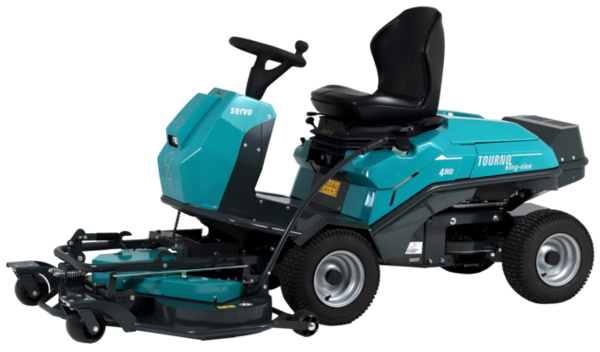 Remarc Tourno King Size 4WD Servo Aufsitzmäher in Türkis und Schwarz mit ergonomischem Sitz und großem Mähdeck