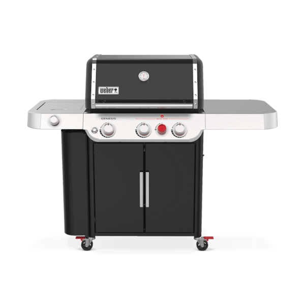 Weber Genesis E-335 Gasgrill in Schwarz und Edelstahl mit drei Brennern und Seitenbrenner