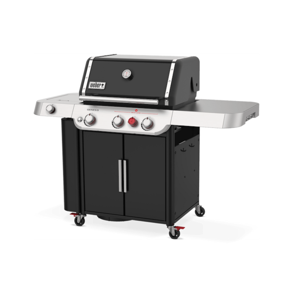 Weber Genesis E-335 Gasgrill in Schwarz und Edelstahl mit drei Brennern und Seitenbrenner