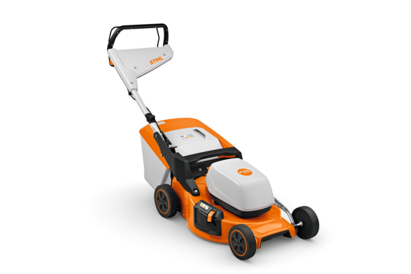 STIHL Akku-Rasenmäher RMA 253 auf weißem Hintergrund