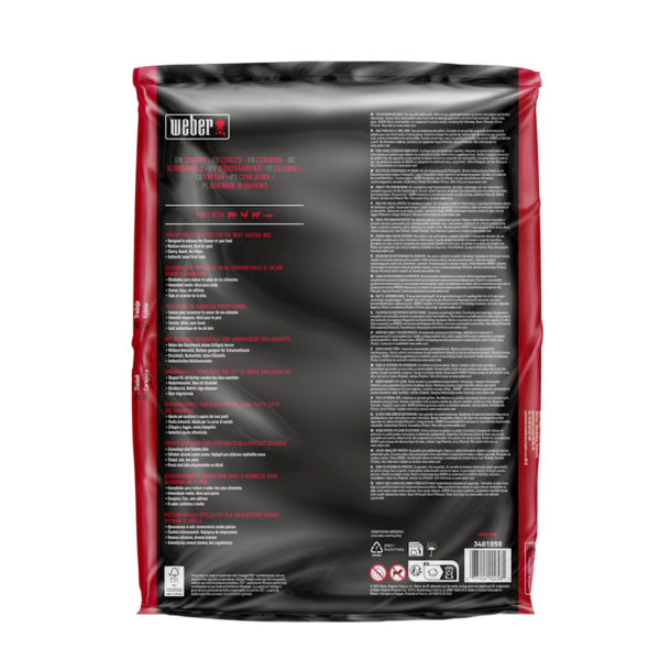 Weber SmokeFire Holzpellets Kirschholz 8 kg Verpackung mit Produktinformationen