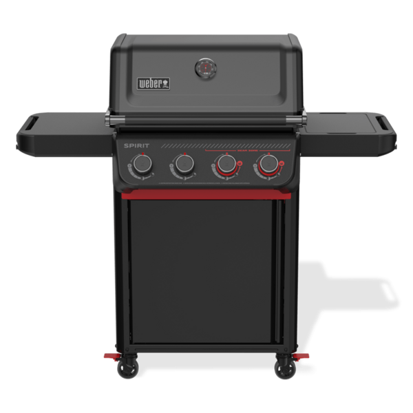 Weber Spirit E-425C STEALTH Gasgrill in Schwarz mit roten Akzenten