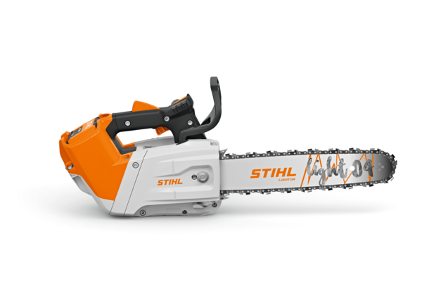 STIHL MSA 220 T Motorsäge in Orange und Weiß mit scharfer Kette und ergonomischen Griffen
